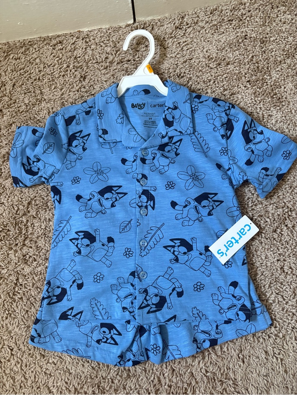 Carter's Bluey  Short-Sleeve Button-Down Shirt with Character Print